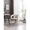 Vynxaria Beige Velvet Upholstered Barrel Accent Chairs for Living Room and Dining Set of 2 - 3 of 4
