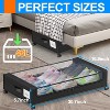 Under Bed Storage with Wheels, 2 Pack Under Bed Storage Containers with Clear Lid and Handles, Under Bed Storage Organizer Binswith Wheels - 2 of 4