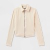 Women's Long Sleeve Brushed Ribbed Polo Zip-Up Jacket - A New Day™ - 4 of 4