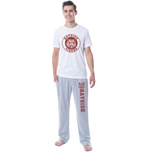 Saved By The Bell Mens' Bayside Tigers Logo  Symbol Sleep Pajama Set Multicolored - 1 of 4