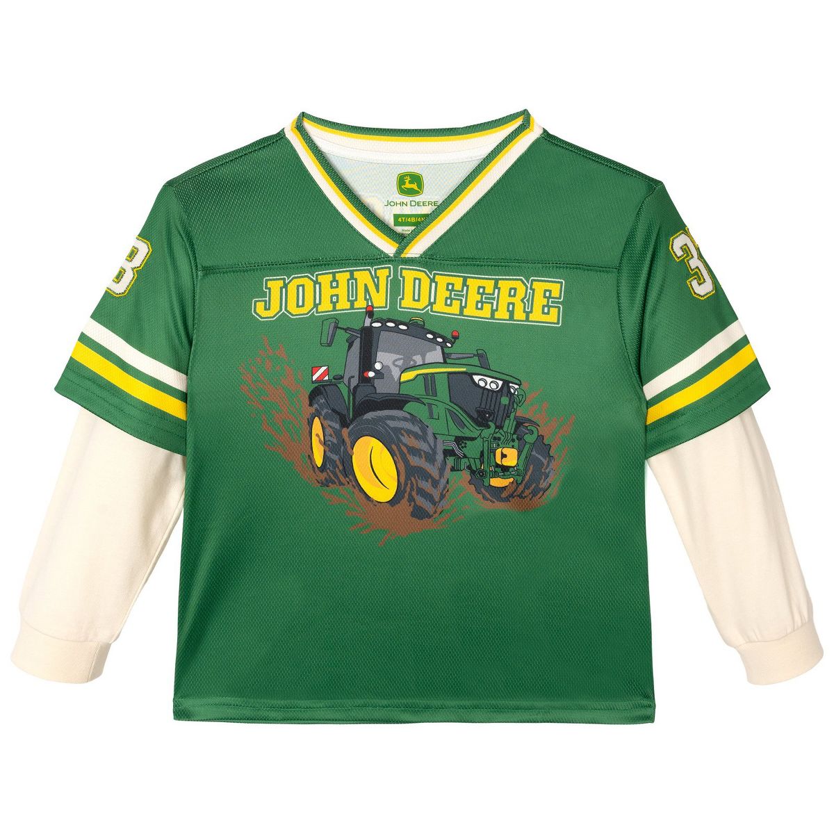 John Deere Little Boys' Athletic Football Long Sleeve T-Shirt