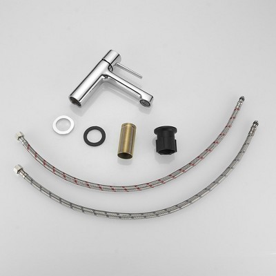 Polished Chrome Single Handle Modern Bathroom Faucet