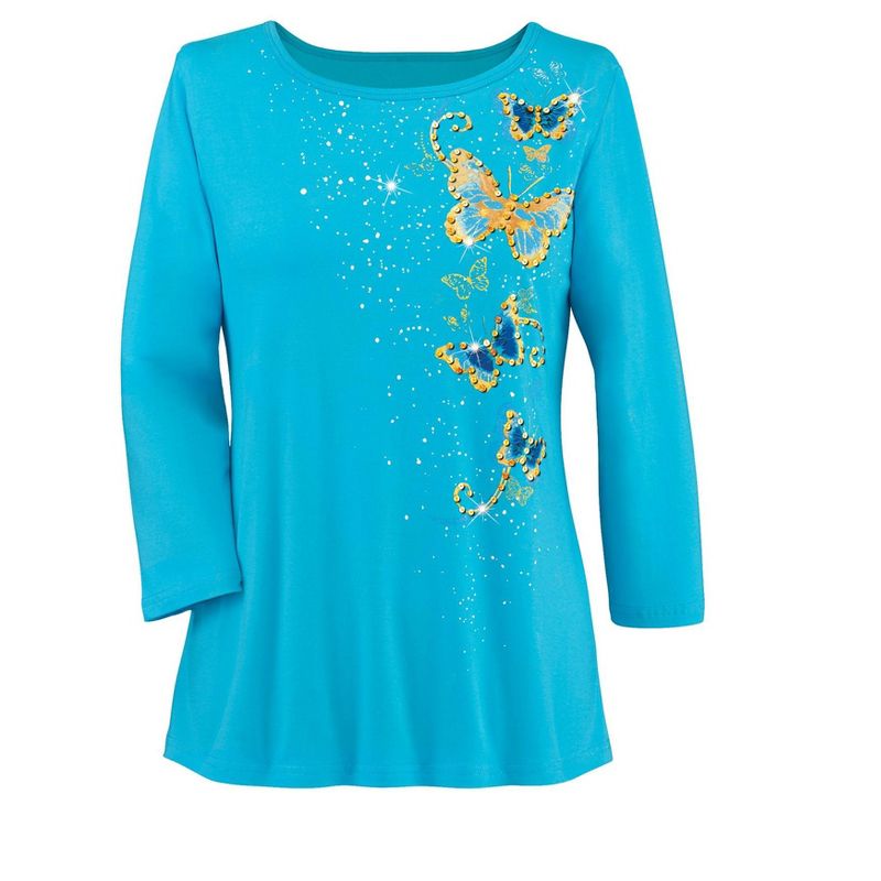 Collections Etc Cascading Butterflies Top, 3 of 5