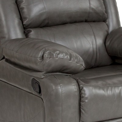 Gray LeatherSoft Recliner with Metal Frame