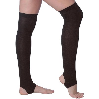 Tipi Toe Women's Stirrup Socks - Knee High Brown Color Pattern - Stretchable Women's Stockings Workout socks