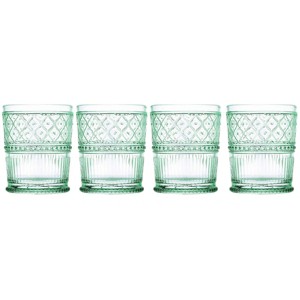 Godinger Silver Set of 4 Claro Double Old Fashion Glasses Green: Crystal Drinkware, 12 oz Capacity, Dishwasher-Safe - 1 of 3