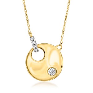 Ross-Simons 0.10 ct. t.w. Diamond Circle Necklace in 14kt Yellow Gold - 1 of 3