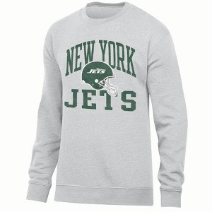 NFL New York Jets Men's Gray Long Sleeve Crewneck Fleece