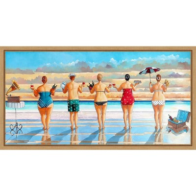 Amanti Art Watching Sunset by Ronald West Canvas Wall Art Print Framed 27 x 14
