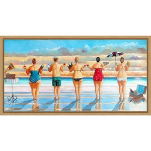 Amanti Art Watching Sunset by Ronald West Canvas Wall Art Print Framed 27 x 14 - 1 of 4
