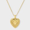 14K Gold Dipped Heart Charm Initial Necklace - A New Day™ Gold - 2 of 4