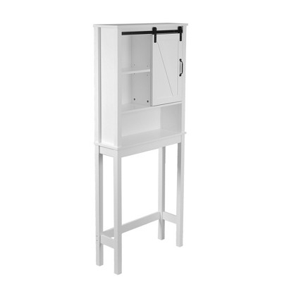 White MDF Over-the-Toilet Space Saver Cabinet with Adjustable Shelving