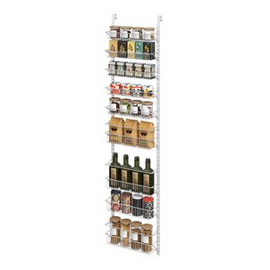 Home-Complete 9-Tier Over the Door Organizer with Adjustable Shelves, White - 1 of 4