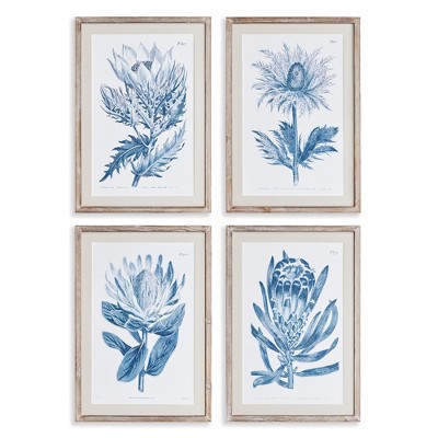 Plum & Post Indigo Protea Prints St/4