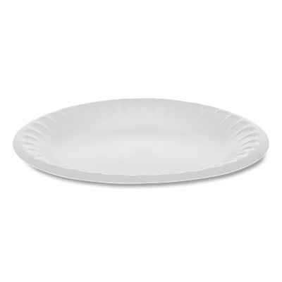 Pactiv Unlaminated Foam Dinnerware, Plate, 6 Diameter, White, 1,000/Carton