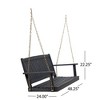 Outdoor Patio Acacia Wood Porch Swing Bench with Classic Slatted Design, 800 lb Capacity, 8-Foot Hanging Chains - 4 of 4