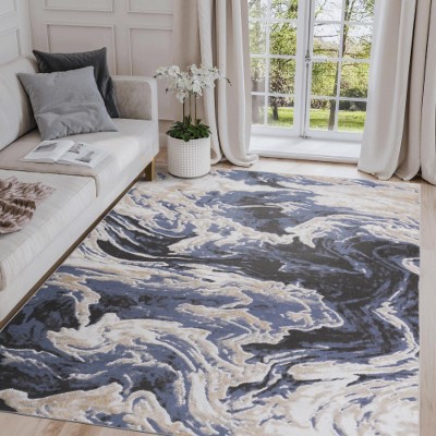 LunaLulinlk 5X7 L.Blue /Abstract Non-Shedding Stylish and Stain Resistant Area Rug