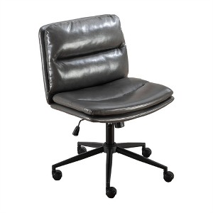 OUTSUPPLY Accent Chairs, Adjustable Swivel Criss-Cross Chair, Wide Seat, Office Chair, Vanity Chair - 1 of 4