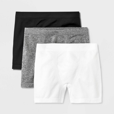 Kids' 3pk Seamless Boxer Shorts - art class™ Black/Gray/White XL