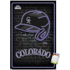 Trends International MLB Colorado Rockies - Neon Helmet 23 Unframed Wall Poster Prints - 1 of 4