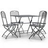 vidaXL 5 Piece Patio Dining Set Expanded Metal Mesh Anthracite - 2 of 4