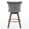 CAVINAS Velvet Counter Height Bar Stools Set of 2,Swivel Counter Stools with Tufted Buttons,Barstools with Trimmed Edges,Island Chairs for Dining Room - 3 of 4