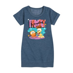 Girls' - Garfield - Family Is Everything Graphic Short Sleeve Fleece Dress - 1 of 4