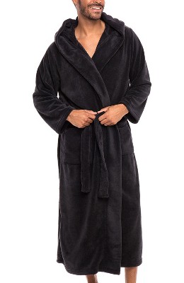 Ross Michaels Mens Robe Big & Tall Sherpa Lined Hooded Robe - Long
