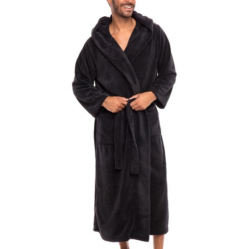 Men's Classic Winter Robe, Full Length Hooded Bathrobe, Cozy Plush ...