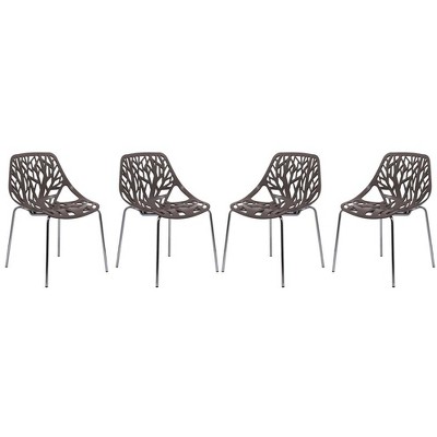 LeisureMod Asbury Stackable Dining Chair, Set of 4