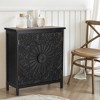 Captiva Designs Accent Farmhouse Carved Floral Buffet Cabinet with Doors for Living Room - 2 of 4