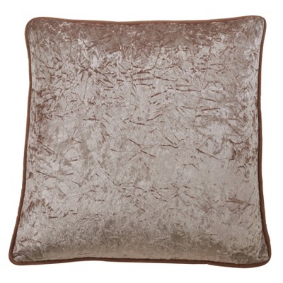 22" Crushed Velvet Pillow Cover Champagne - SARO Lifestyle