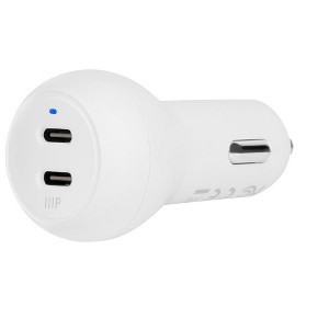 Monoprice USB-C Car Charger, 45W 2-port PD White, Power Delivery for MacBook Pro/Air, iPad Pro, iPhone 15/14/Plus/Pro/Pro Max Pixel Galaxy S & More - 1 of 4