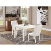 HomeStock 3-Pc Linen White Finish Solid Wood Top Dining Table Set - 2 of 4