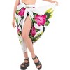 LA LEELA Women's Beach Bikini Swimwear Cover up Wrap Skirt Bathing suit Summer Wraps Sarong Swimsuits for Women One Size White, Floral - 2 of 4