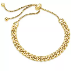 SHINE by Sterling Forever Adjustable Chain Link Bolo Bracelet Gold