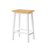 Whisen Solid Wood Bar Stools, 25.6" Set of 2, Farmhouse Counter Stools with Footrests - 4 of 4