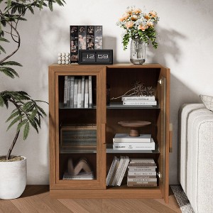 PexFix Modular Sideboard Buffet Cabinet with Tempered Glass Doors Credenza Console Table for Living Room Kitchen Dining Room Entryway - 1 of 4