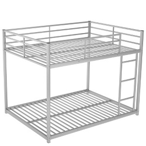 TiramisuBest Black Full XL Over Queen Metal Bunk Bed with Ladder and Slats Support - Ideal for Adults and Teens, Sturdy and Easy to Assemble - 1 of 4