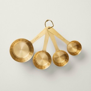 4pc Stainless Steel Measuring Cups Vintage Brass Finish - Hearth & Hand™ with Magnolia - 1 of 3