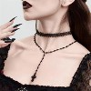 Gothic Blood Drop Fringe Choker With Crystal & Pearl Beads For Vampire Halloween Punk Jewelry - 2 of 4