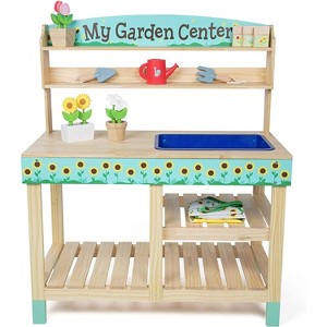 Svan Wooden Toy Gardening Center Indoor Playset - 22 Pc Garden Stand Set w Flowers, Seed Packets, Shovel, & More- Interactive & Fun Pretend Playtime - 1 of 3