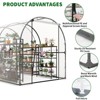 PE Iron Arched Large Greenhouse -, Moisture Retaining, Rainproof, Insulated - 3 of 4