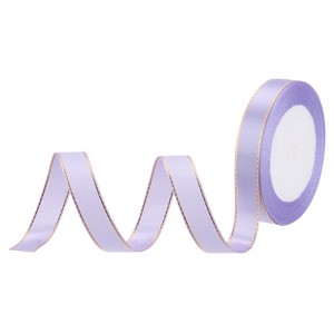 Unique Bargains Double Face Wide Satin Ribbon with Gold Edges for Wedding Bouquet - 1 of 4