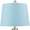 360 Lighting Gerson Modern Table Lamps 24" High Set of 2 Brushed Nickel Silver LED Blue Hardback Drum Shade for Bedroom Living Room Bedside Nightstand - image 2 of 4