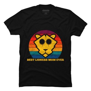 Men's Design By Humans Best Lioness Mom Ever Retro Stripes By Yernar T-Shirt - 1 of 2