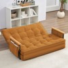 Mjkone Muti-Functional Folding Floor Sofa Bed,3-Seater/2-Seater/1-Seater Lazy Futon Sofa with Pillows,6 Position Adjustable Backrest - 3 of 4