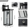 Wooakway Modern 20"H 2PCS Weatherproof Outdoor Wall Lanterns with Black Metal Frame & Clear Glass Ambient Light Sensors E26 Bulb Compatible - 4 of 4