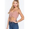 Slickblue Women's Ruched Knit Cami, Sleeveless Crop Tank Top, Sweater Style Fit, Black/Heather Pink/Heather Blue, S-L - 4 of 4