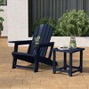 WestinTrends Azura 2-Piece HDPE Plastic Adirondack Patio Chair With 18" Side Table Set, Navy Blue - 2 of 4